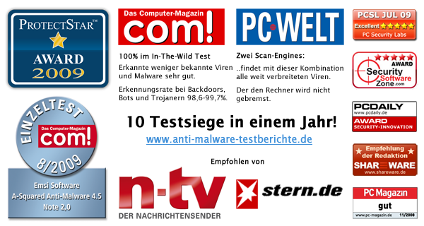 10 Testsiege für a-squared Anti-Malware in einem Jahr!