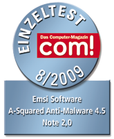 COM! Magazin Einzeltest a-squared Anti-Malaware 4.5 - Note 2.0
