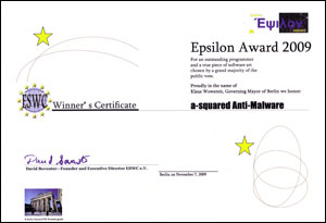 Epsilon Award 2009 goes to a-squared Anti-Malware!