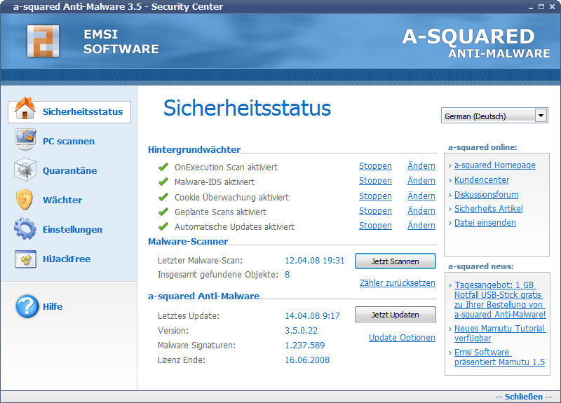 a-squared Anti-Malware - Protects the PC against malicious software.