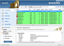 Emsisoft HiJackFree - Running Processes