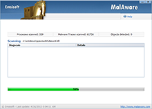 Emsisoft MalAware - Scan running