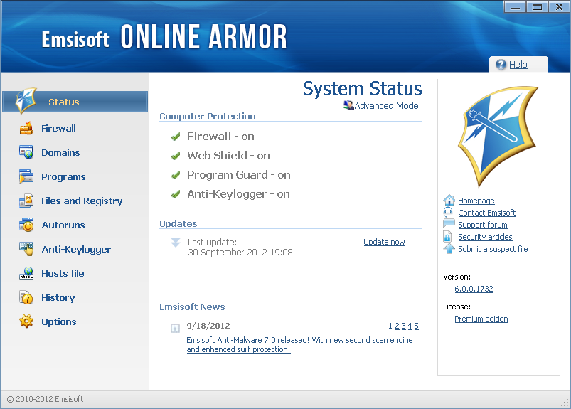 Emsisoft Online Armor Firewall
