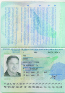 faux passeport de jerry joe