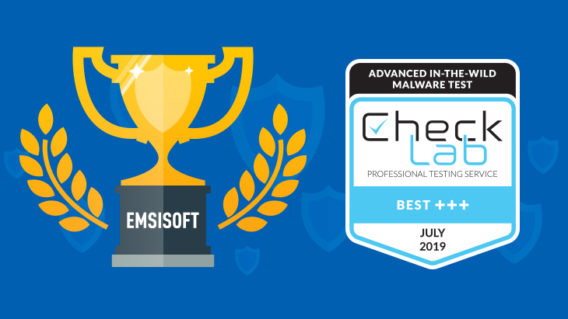 Emsisoft Business Security im Juli 2019 von CheckLab mit Best+++ ausgezeichnet Emsisoft CheckLab Award July 2019