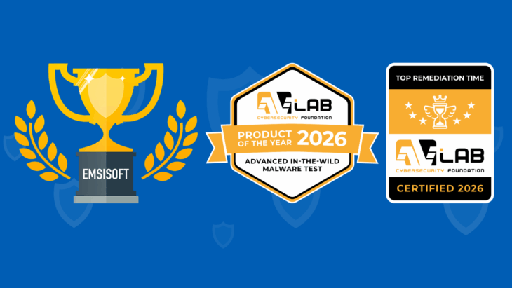 Emsisoft Named Product of the Year 2026 by AVLab, Earns Top Remediation Time Honor