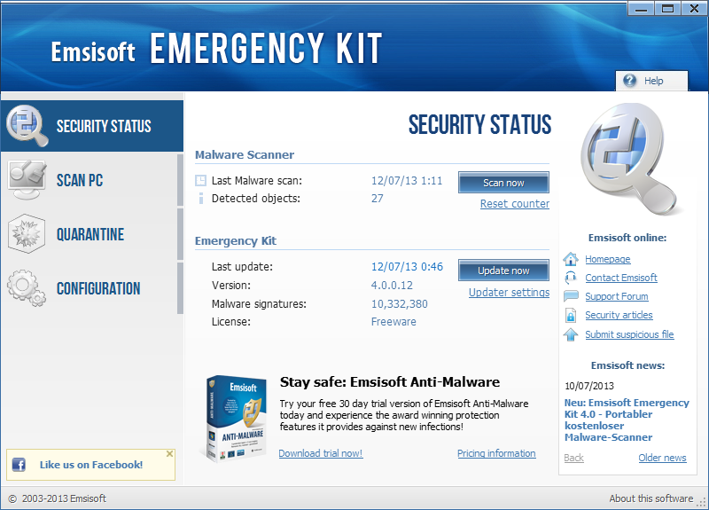 Emsisoft Emergency Kit Windows 11 download