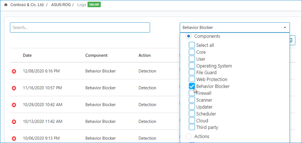 Improved device logs Screenshot